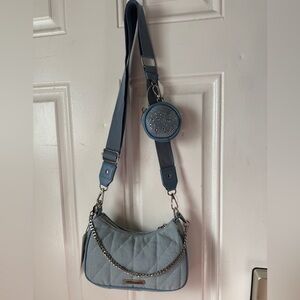 Madden Girl denim quilted cross body bag